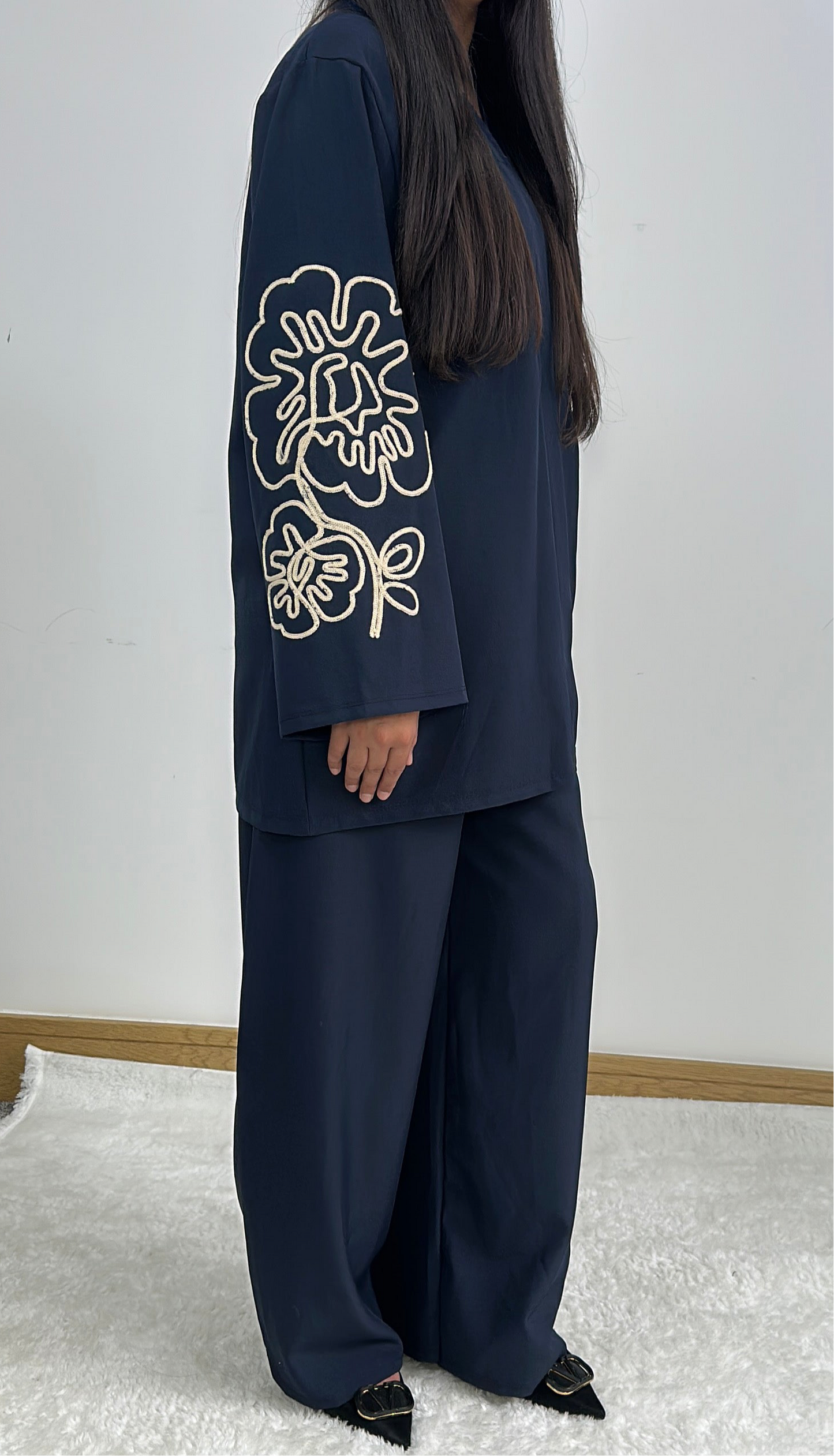 Alya co ord set in navy blue
