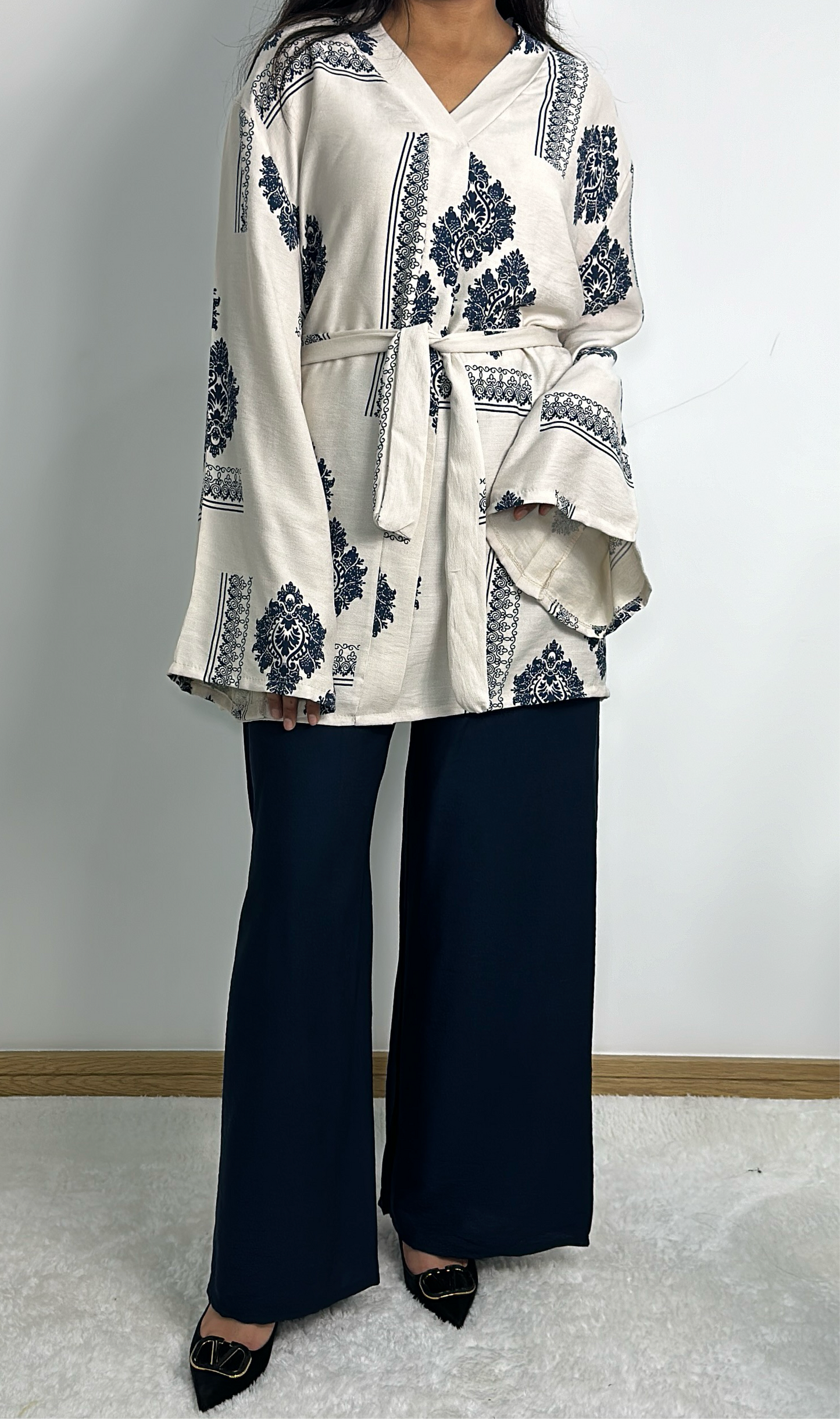 Maira co ord set in navy blue