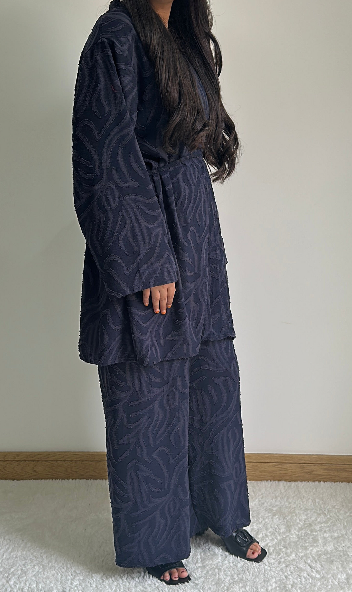 Noor co ord set in navy blue