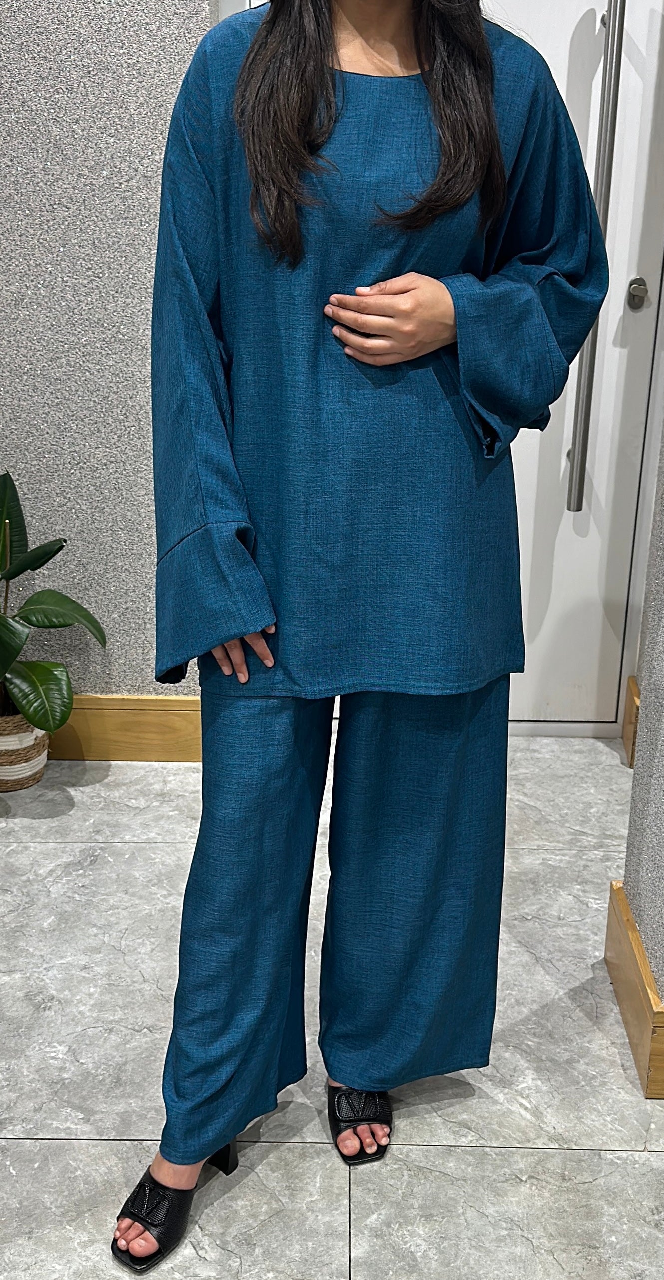 Zehra Co ord Set In Teal