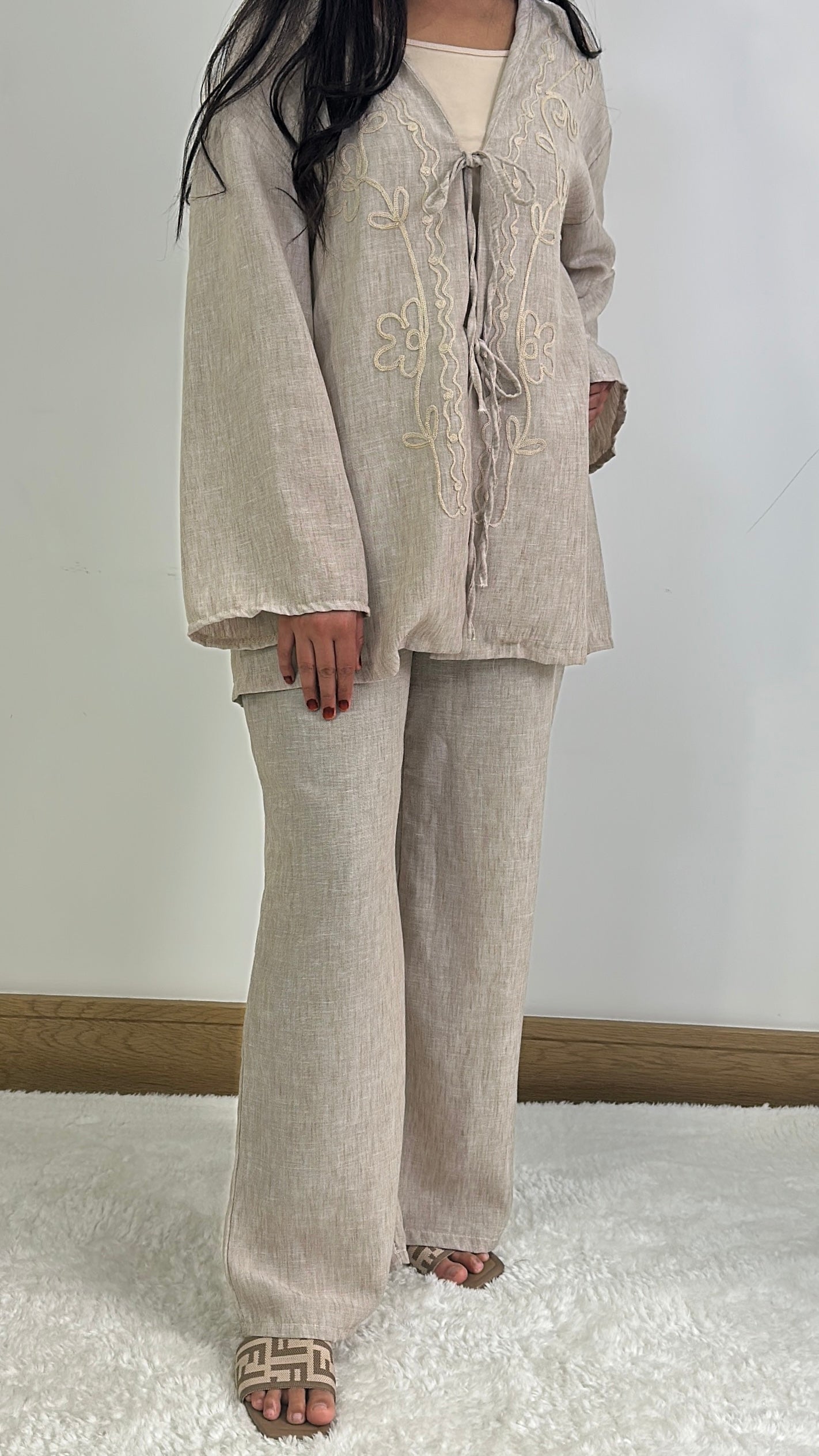 Lilian summer co ord in beige
