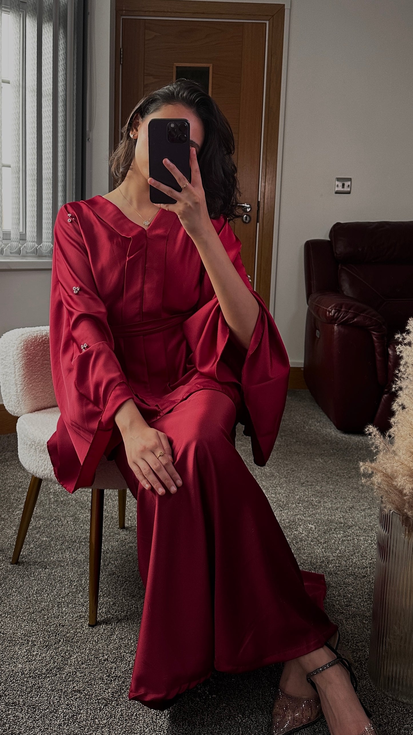 Amaryllis Co ord set in burgundy