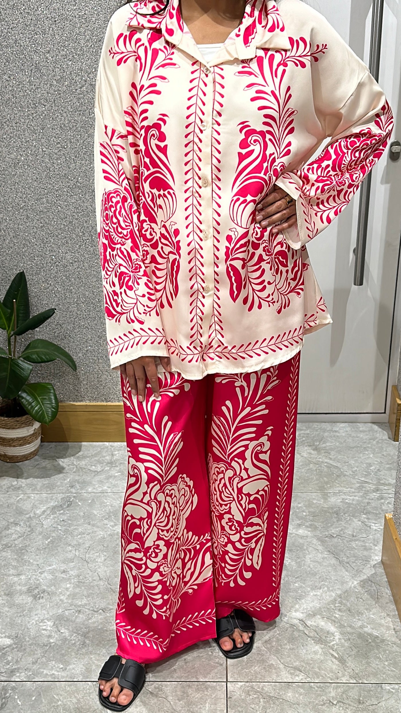 Ayline Printed Co ord In Pink