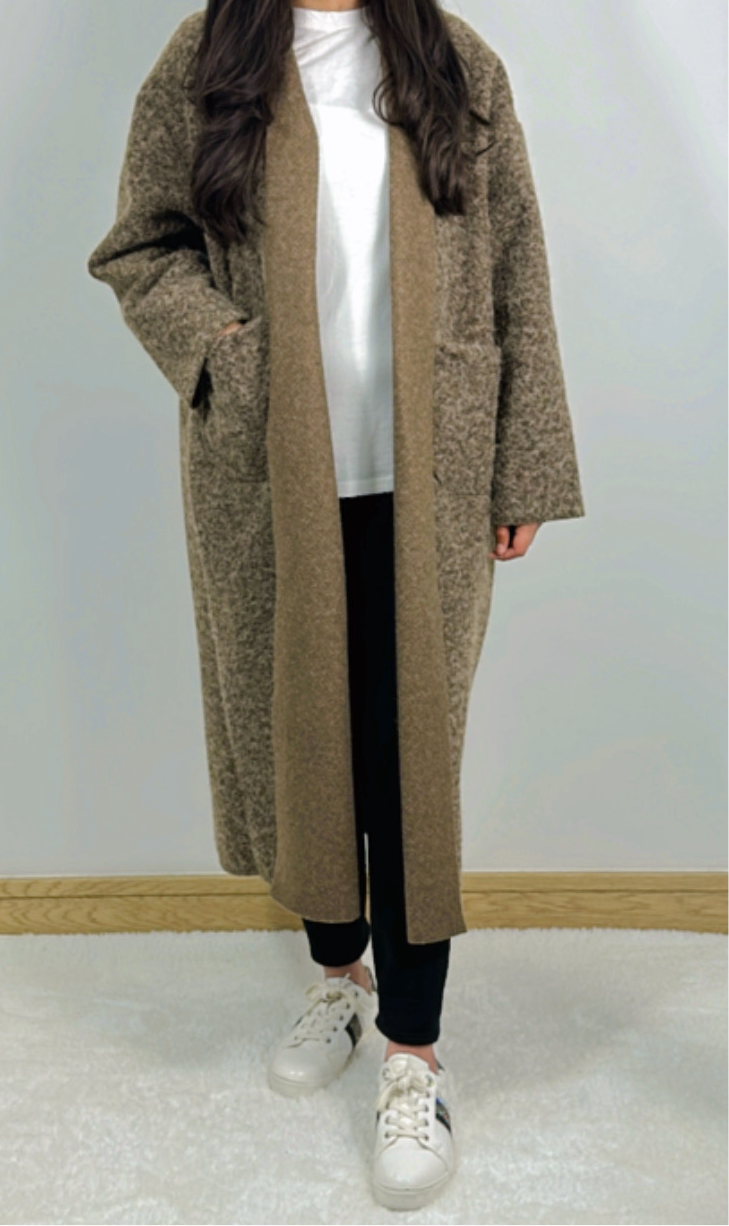 Ailah long wool coat in peanut