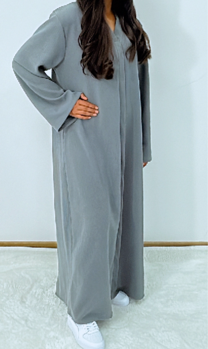 Aiyla winter abaya dress in grey