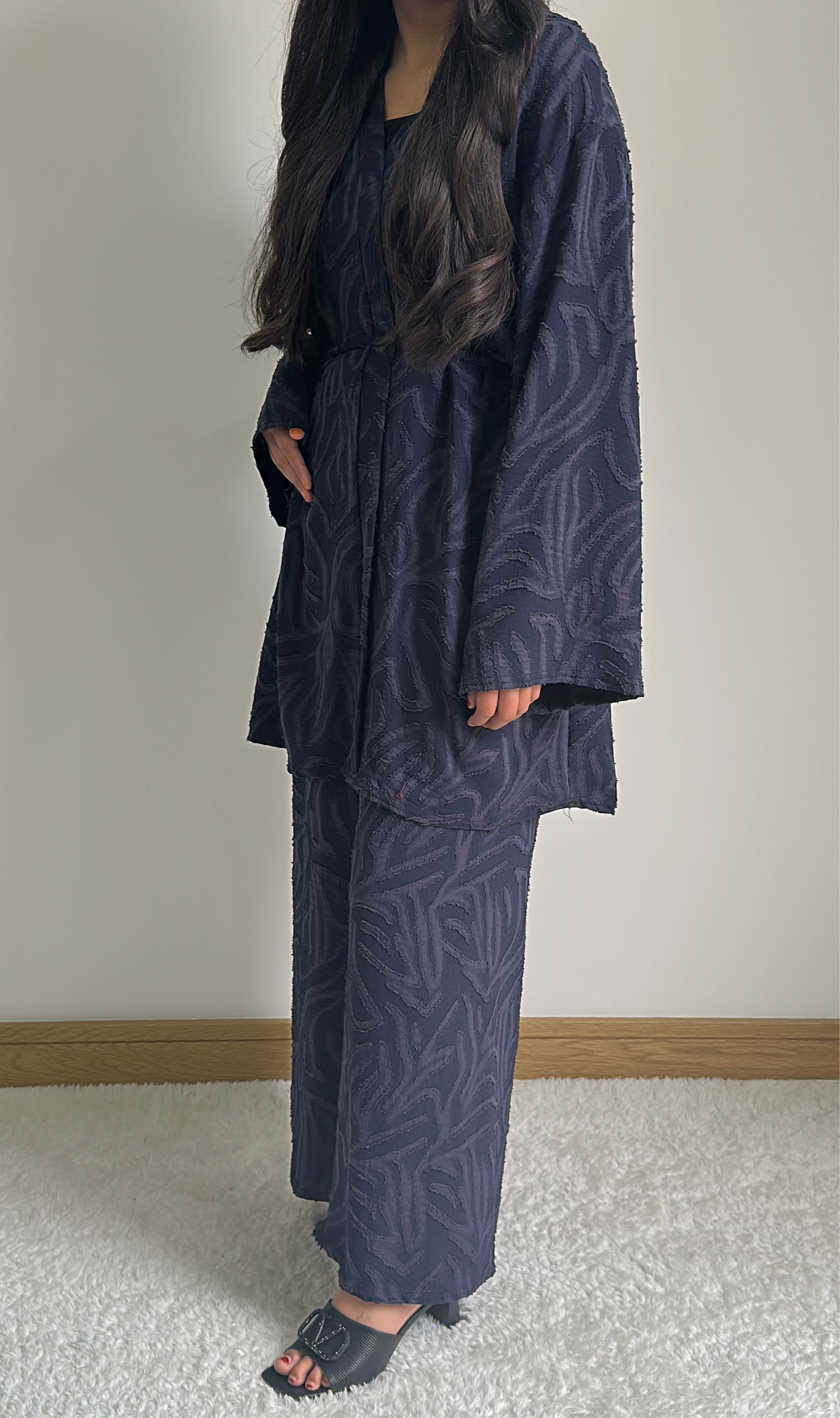 Noor co ord set in navy blue