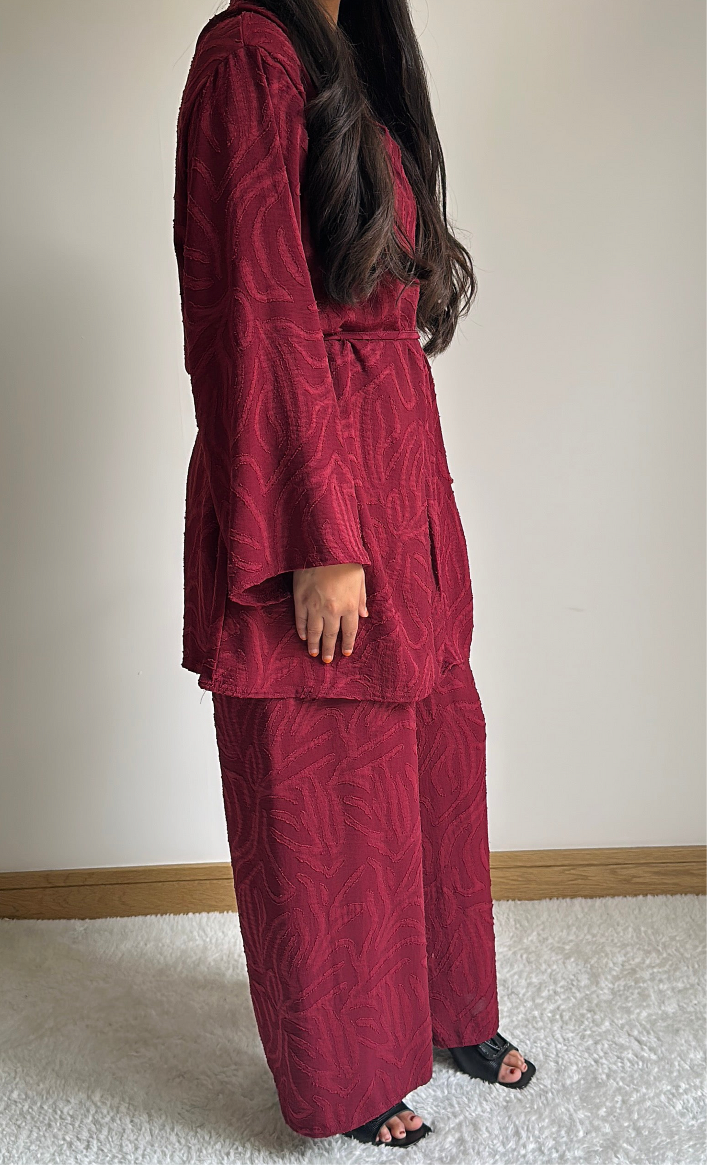 Noor co ord set in burgundy