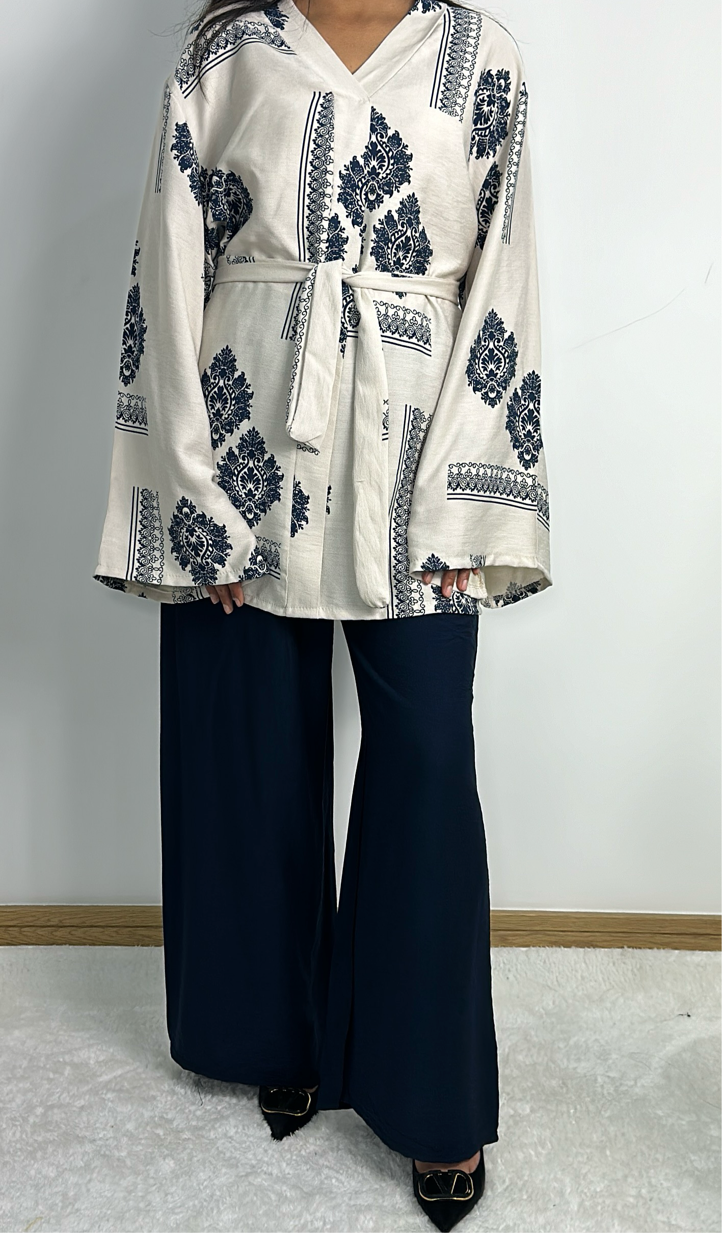 Maira co ord set in navy blue