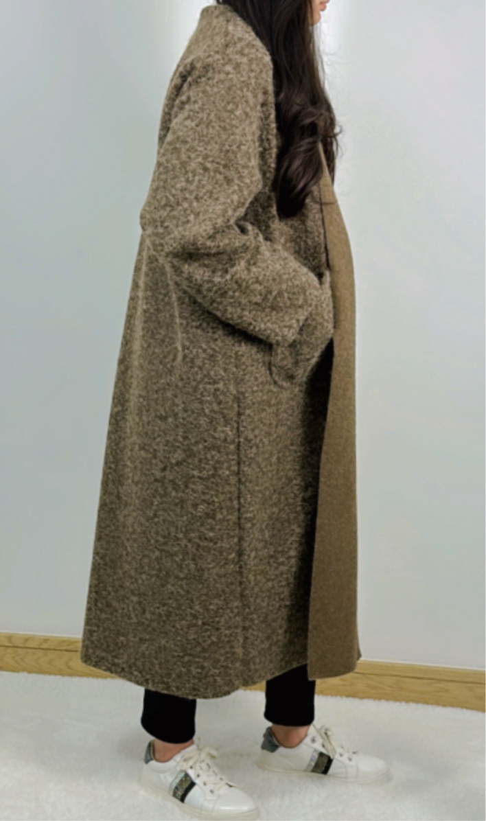 Ailah long wool coat in peanut