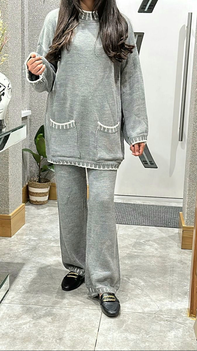 Reza Knit Coord In Grey