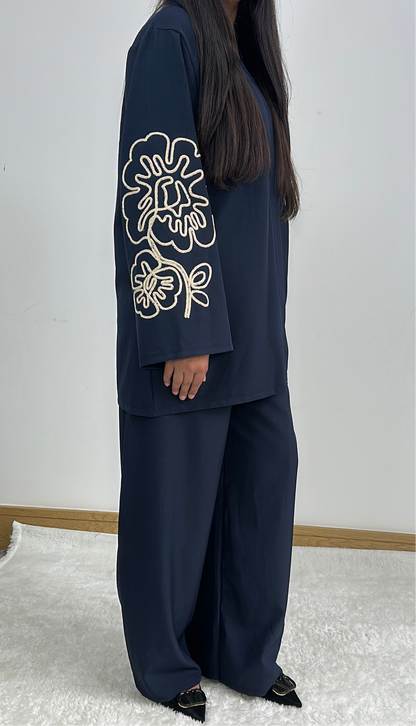 Alya co ord set in navy blue