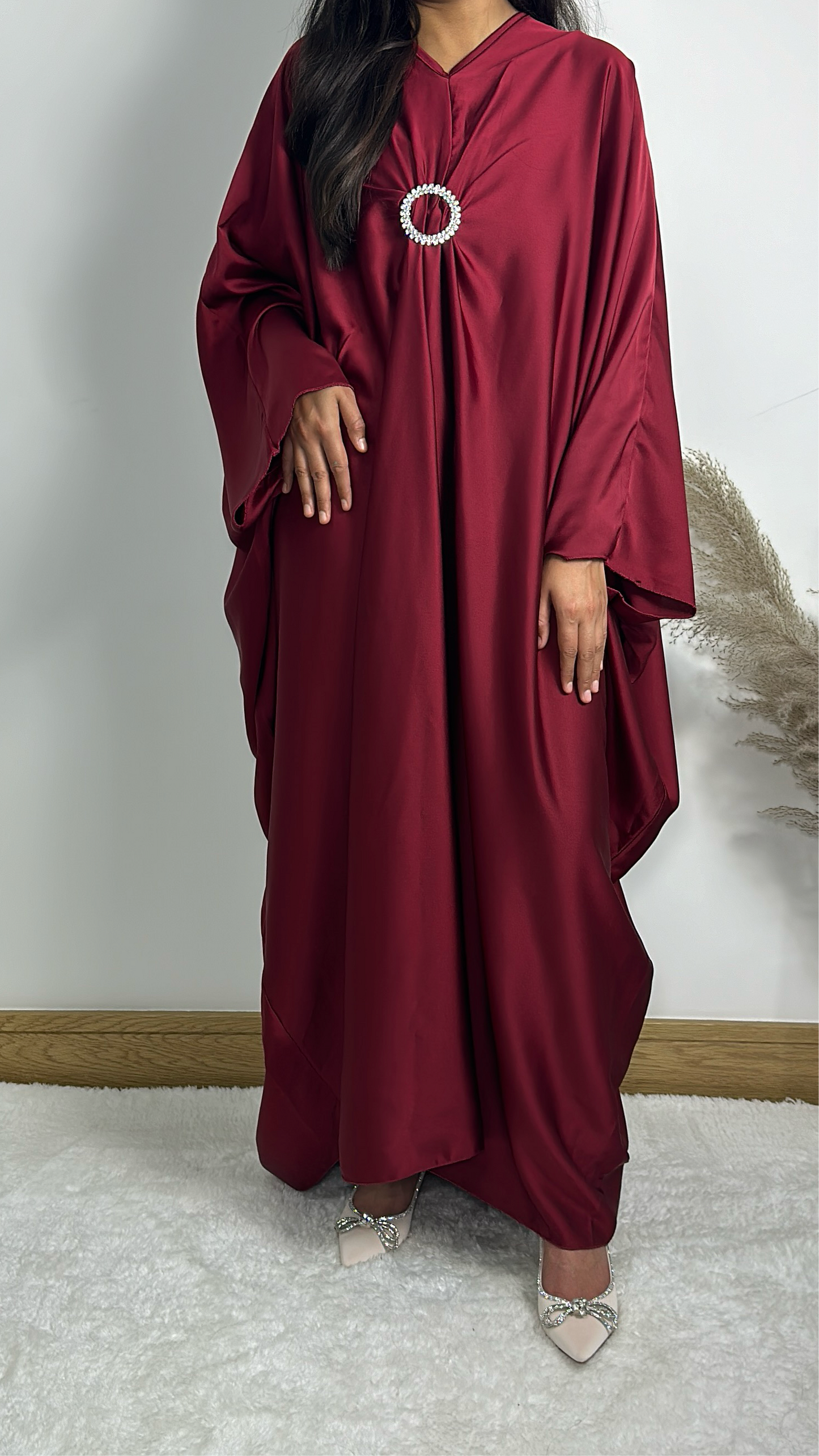 Alima dress in burgundy