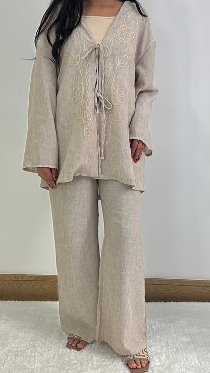 Lilian summer co ord in beige