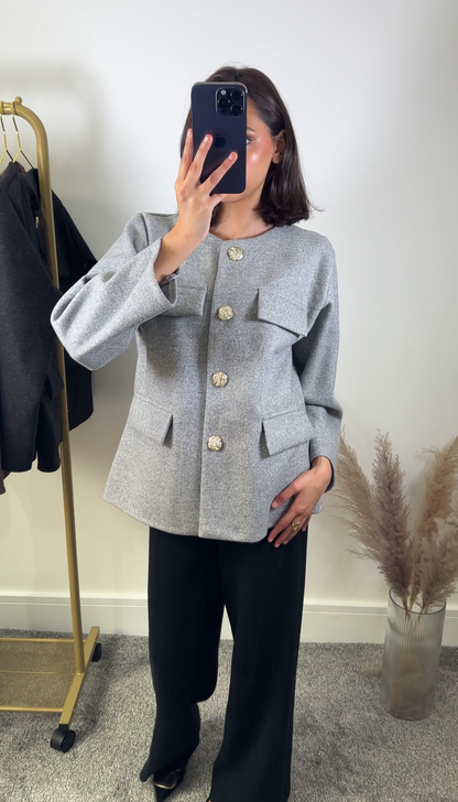 Wool blend jacket in grey