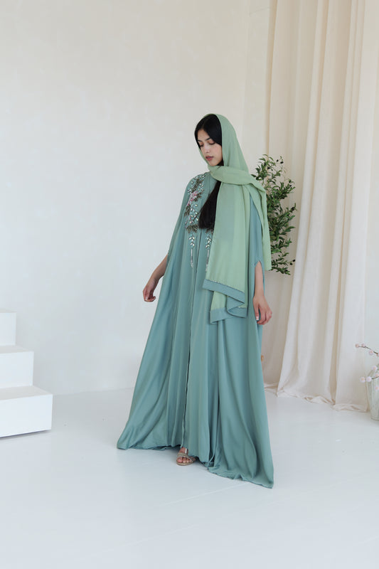 Hadiyah Abaya in saga green