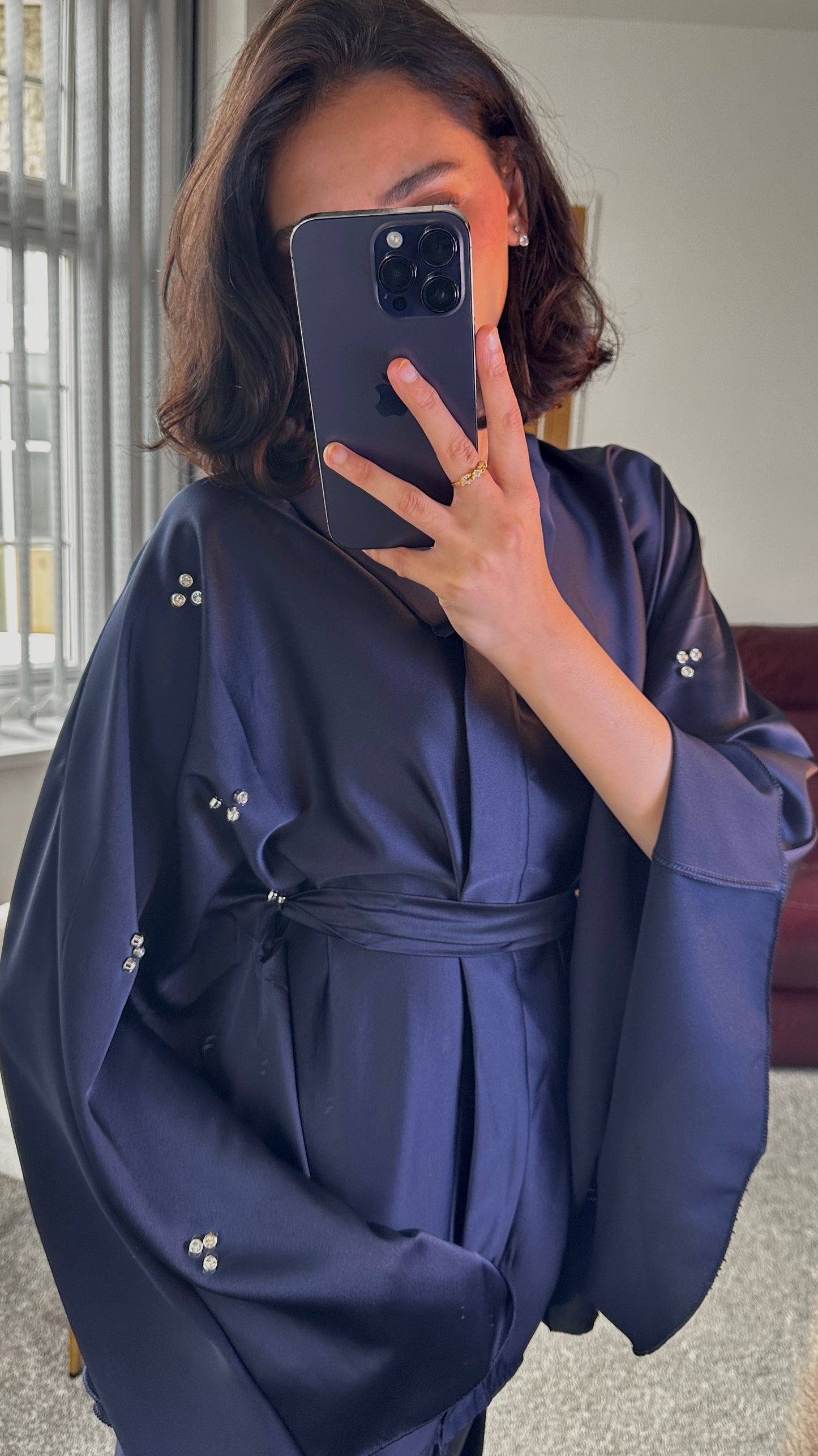 Amaryllis Co ord set in navy blue