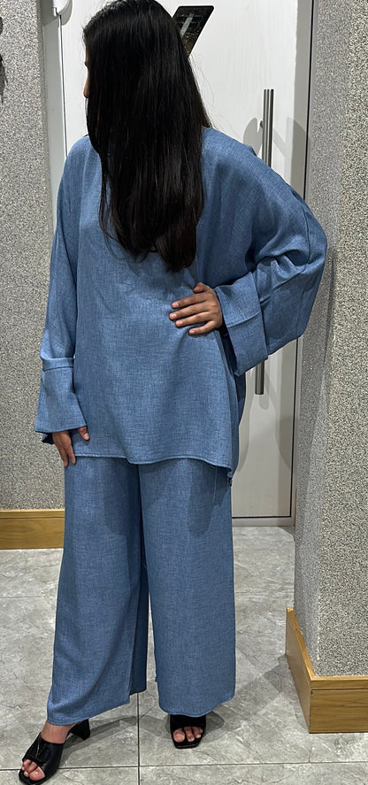 Zehra Co ord Set In Blue