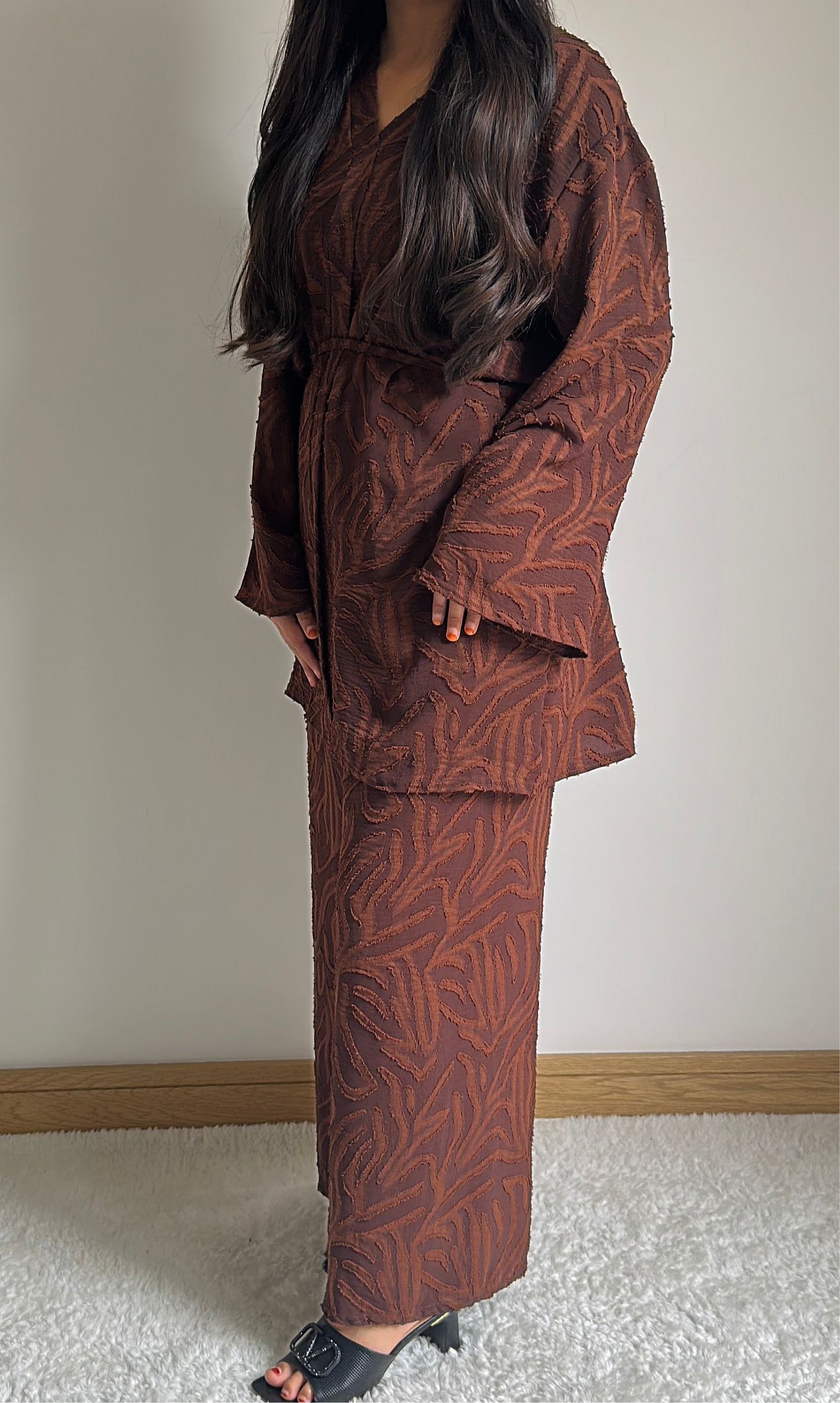 Noor co ord set in chocolate brown