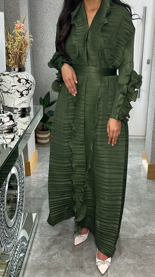 Anabia pleated dress khaki