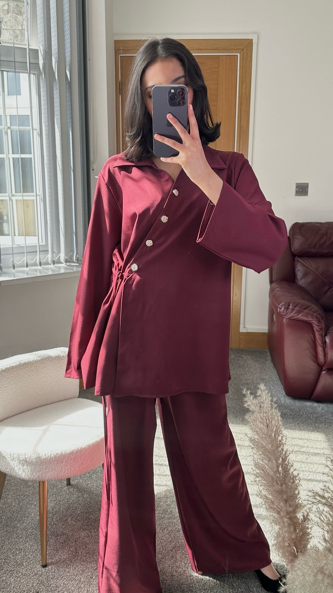 Velina co ord in burgundy