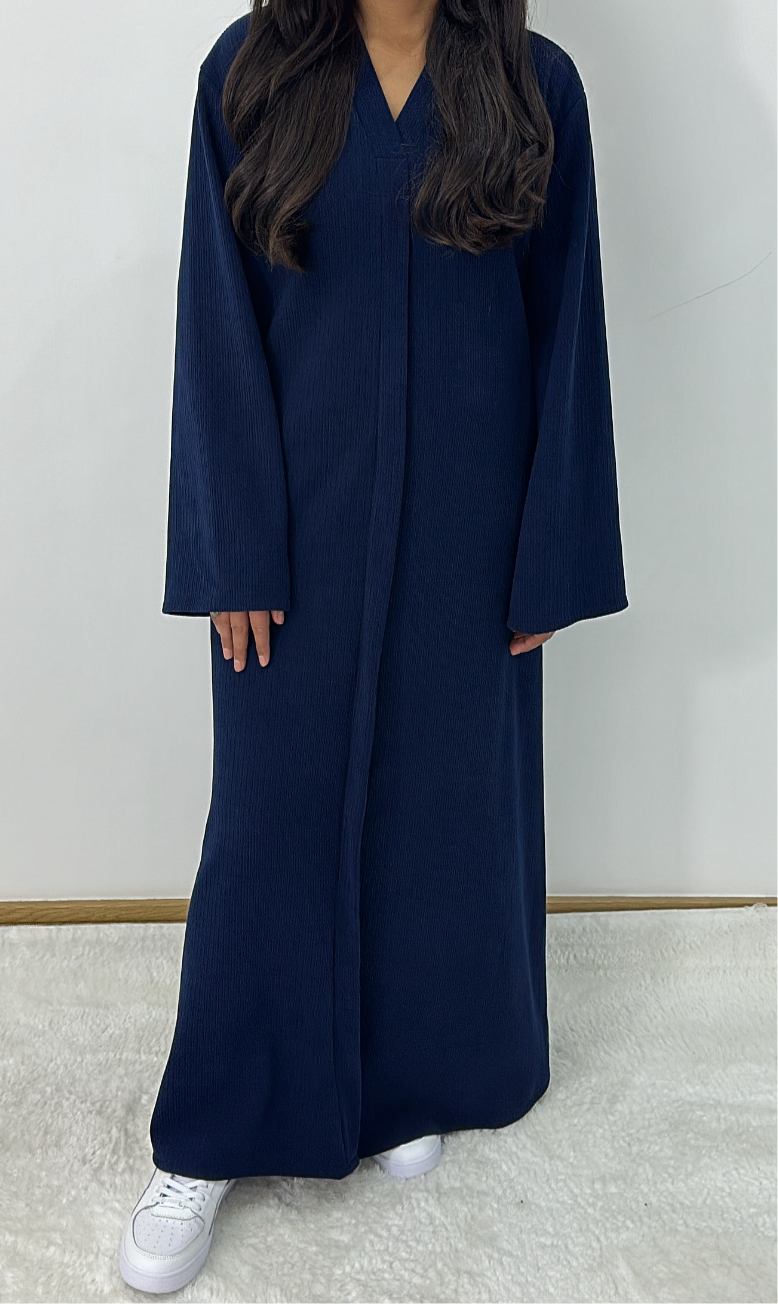 Aiyla winter abaya dress in navy blue