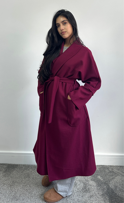 Hana coat in burgundy
