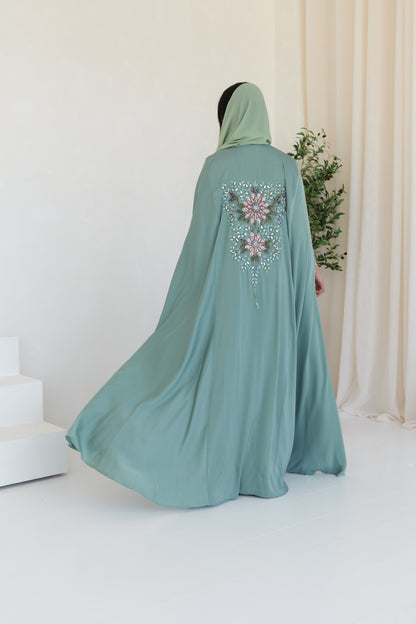 Hadiyah Abaya in saga green