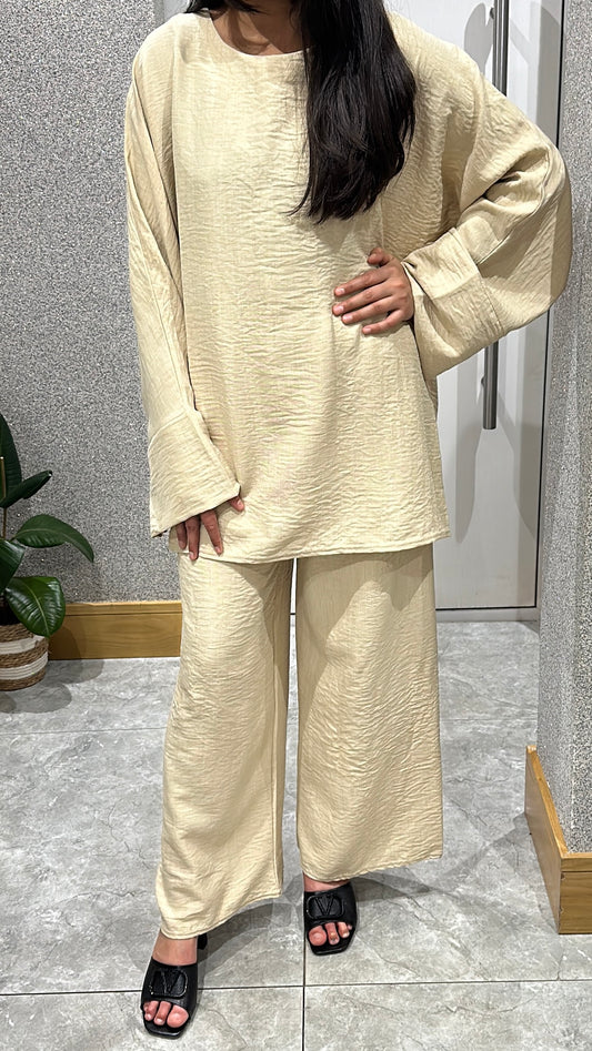 Zehra Co ord Set In Beige