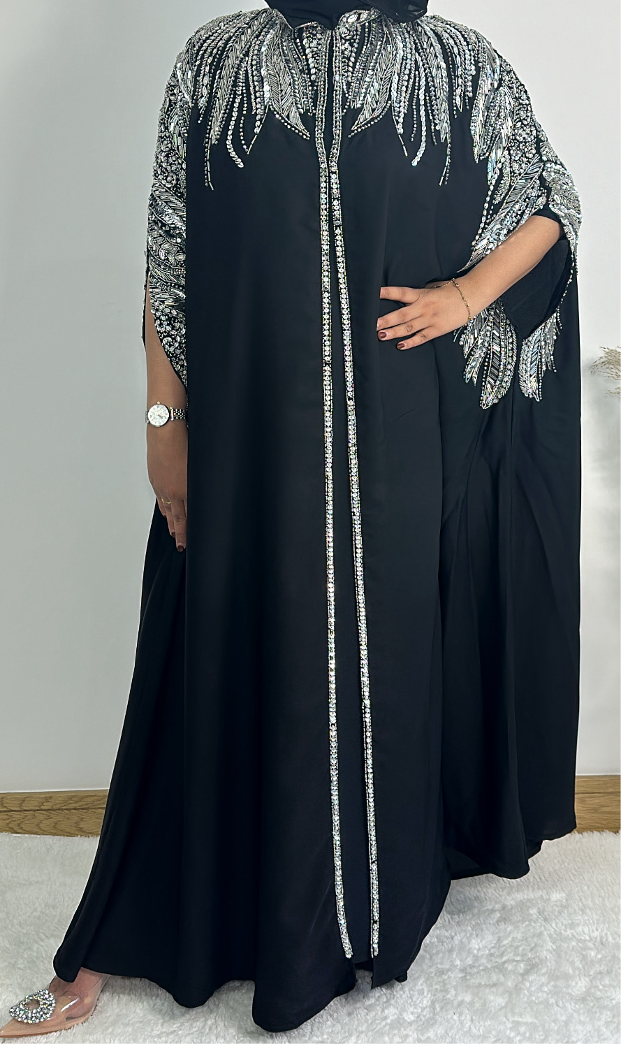 Zumena cape abaya in black