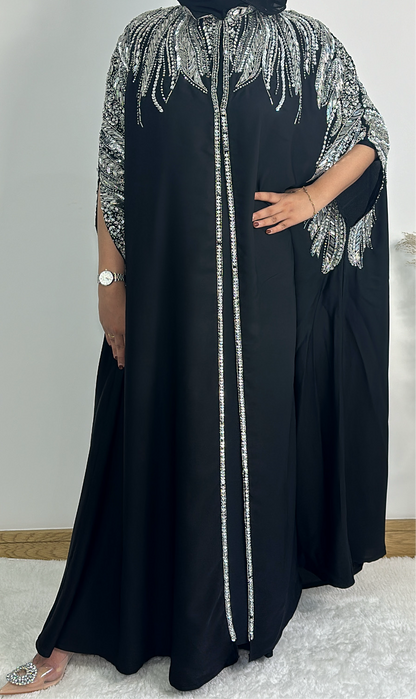 Zumena cape abaya in black