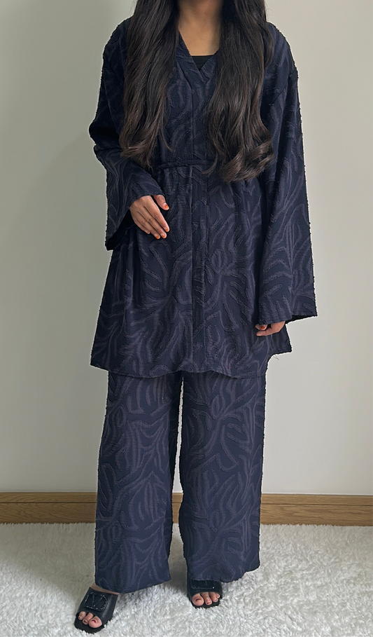 Noor co ord set in navy blue