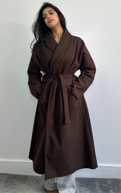 Hana coat in chocolate brown