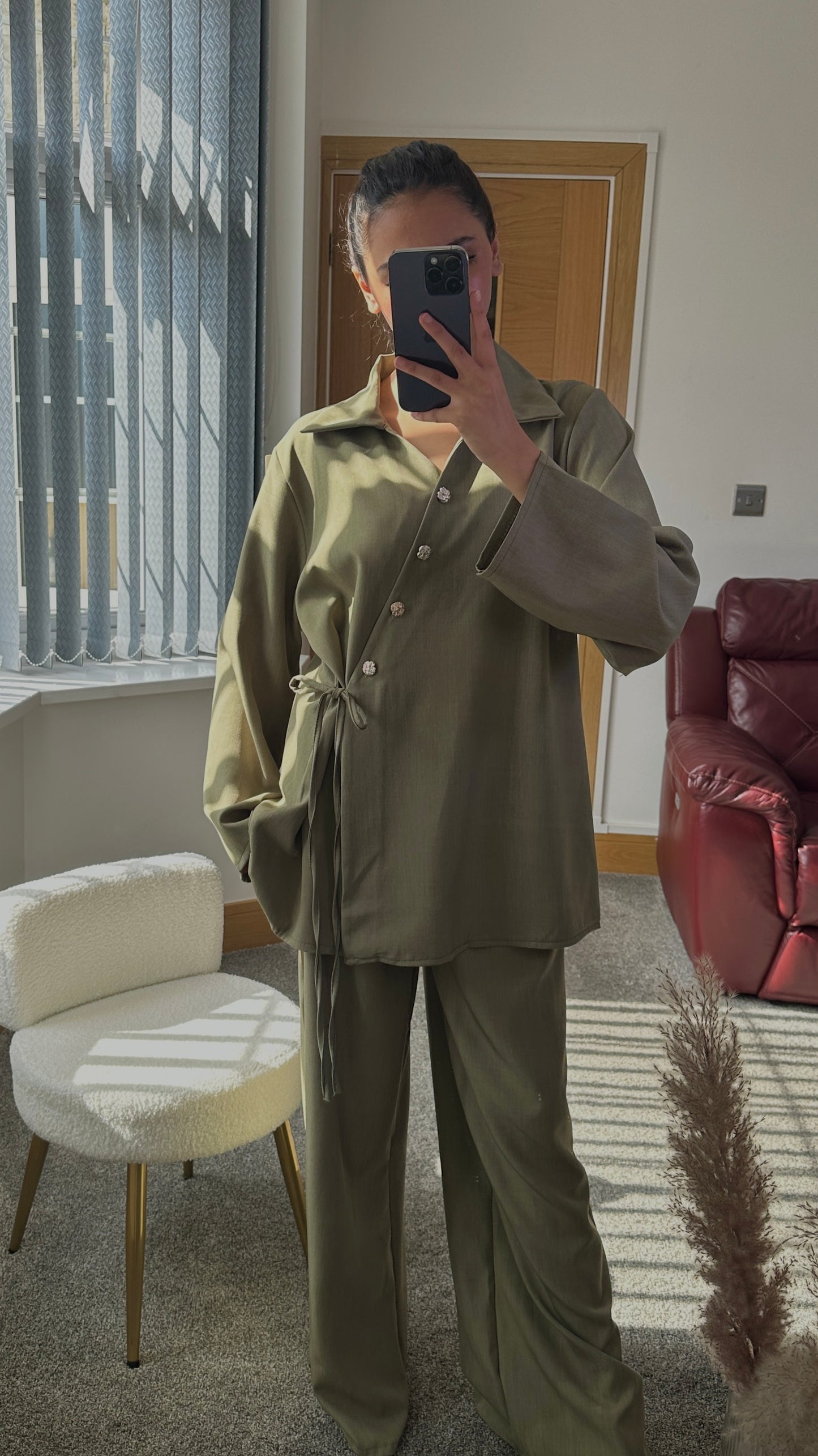 Velina co ord in khaki