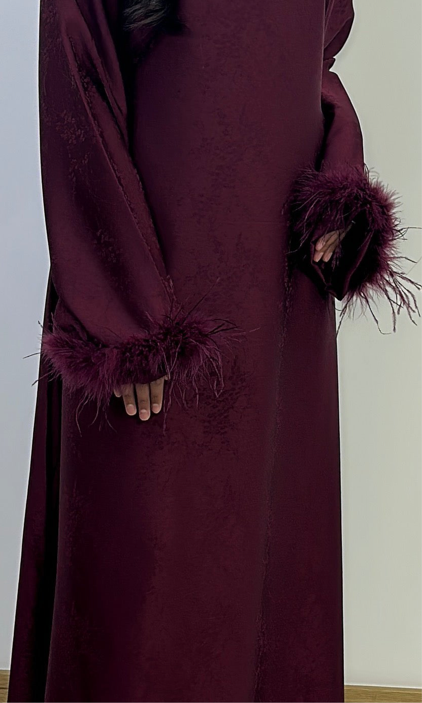Fareeah long dress in burgundy