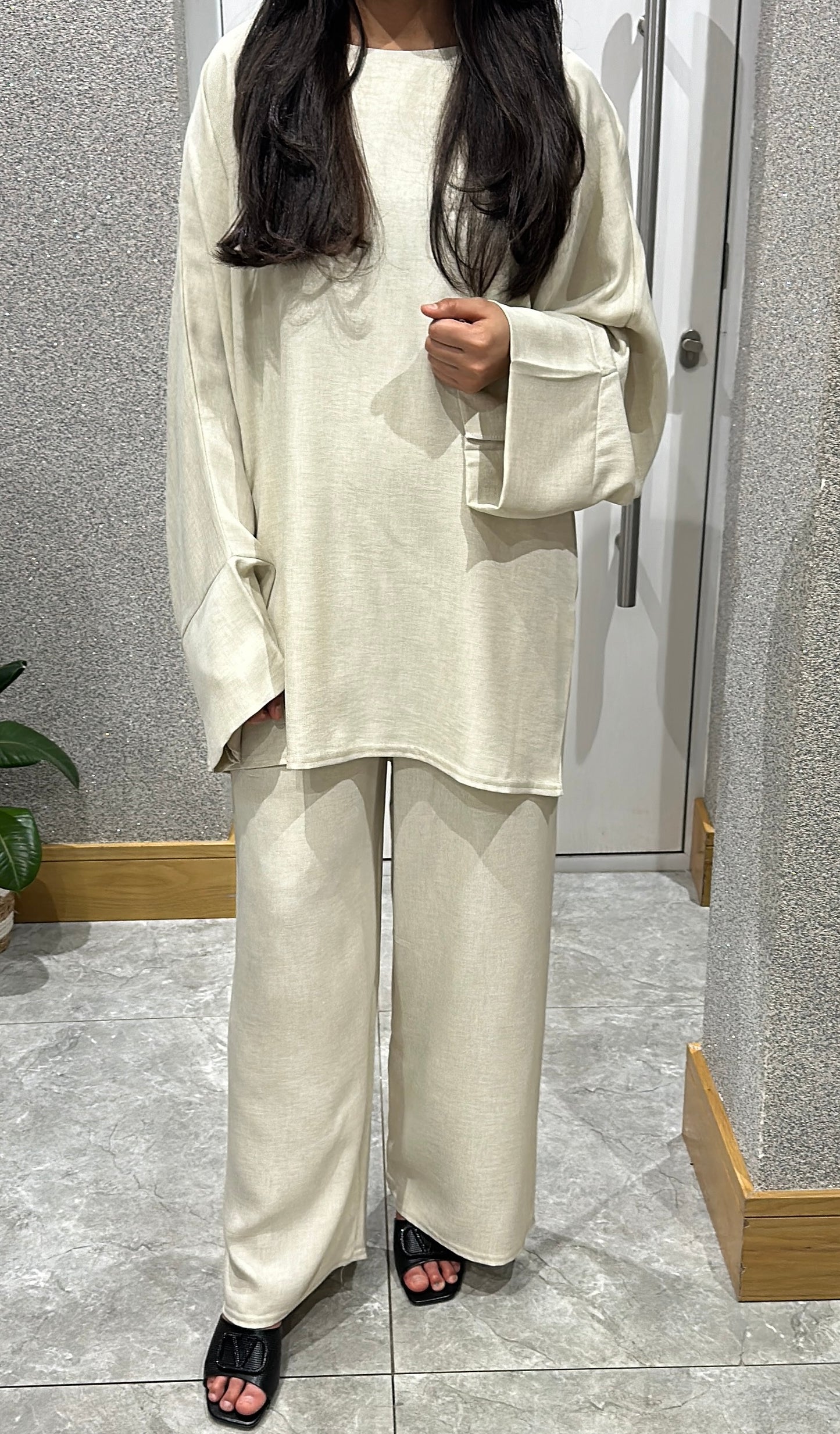 Zehra Co ord Set In Cream