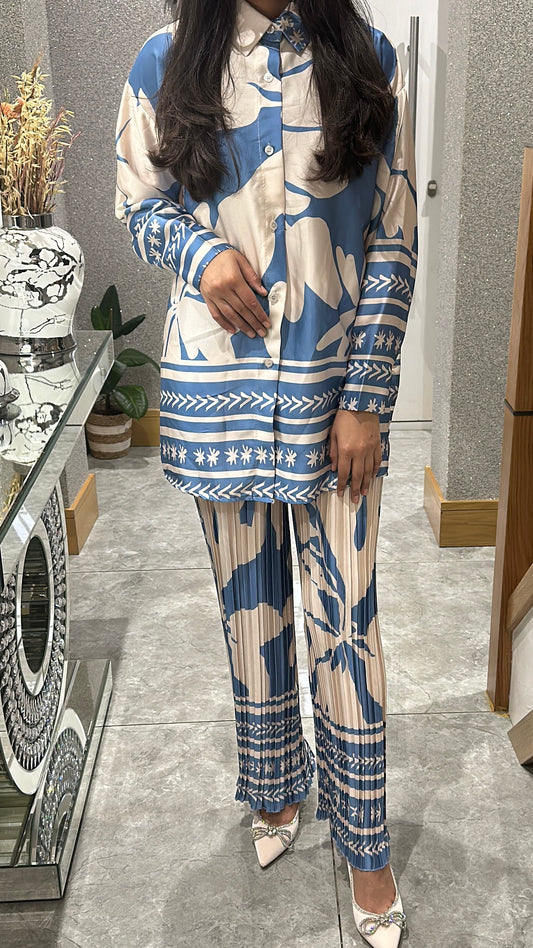 Isra Printed Co ord In Blue
