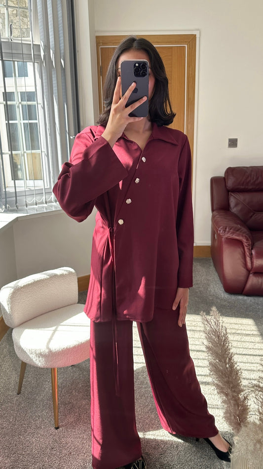 Velina co ord in burgundy