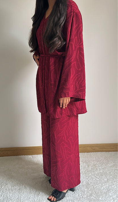 Noor co ord set in burgundy