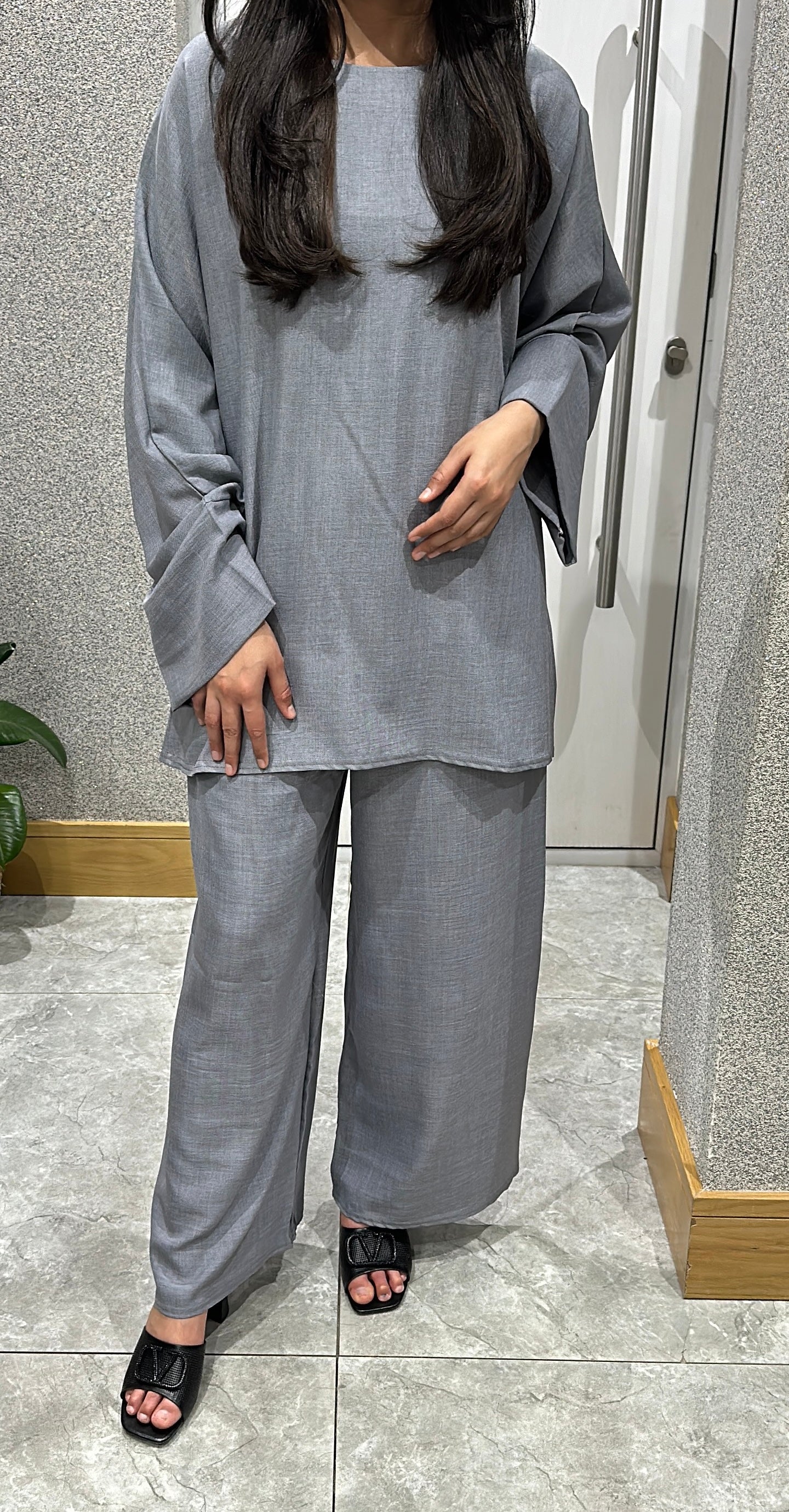 Zehra Co ord Set In Grey