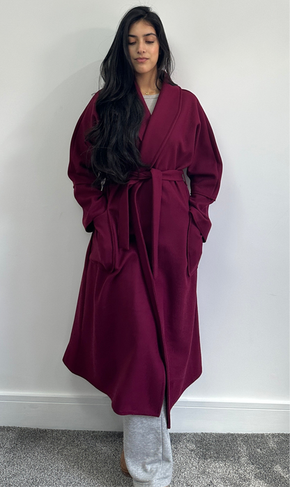Hana coat in burgundy