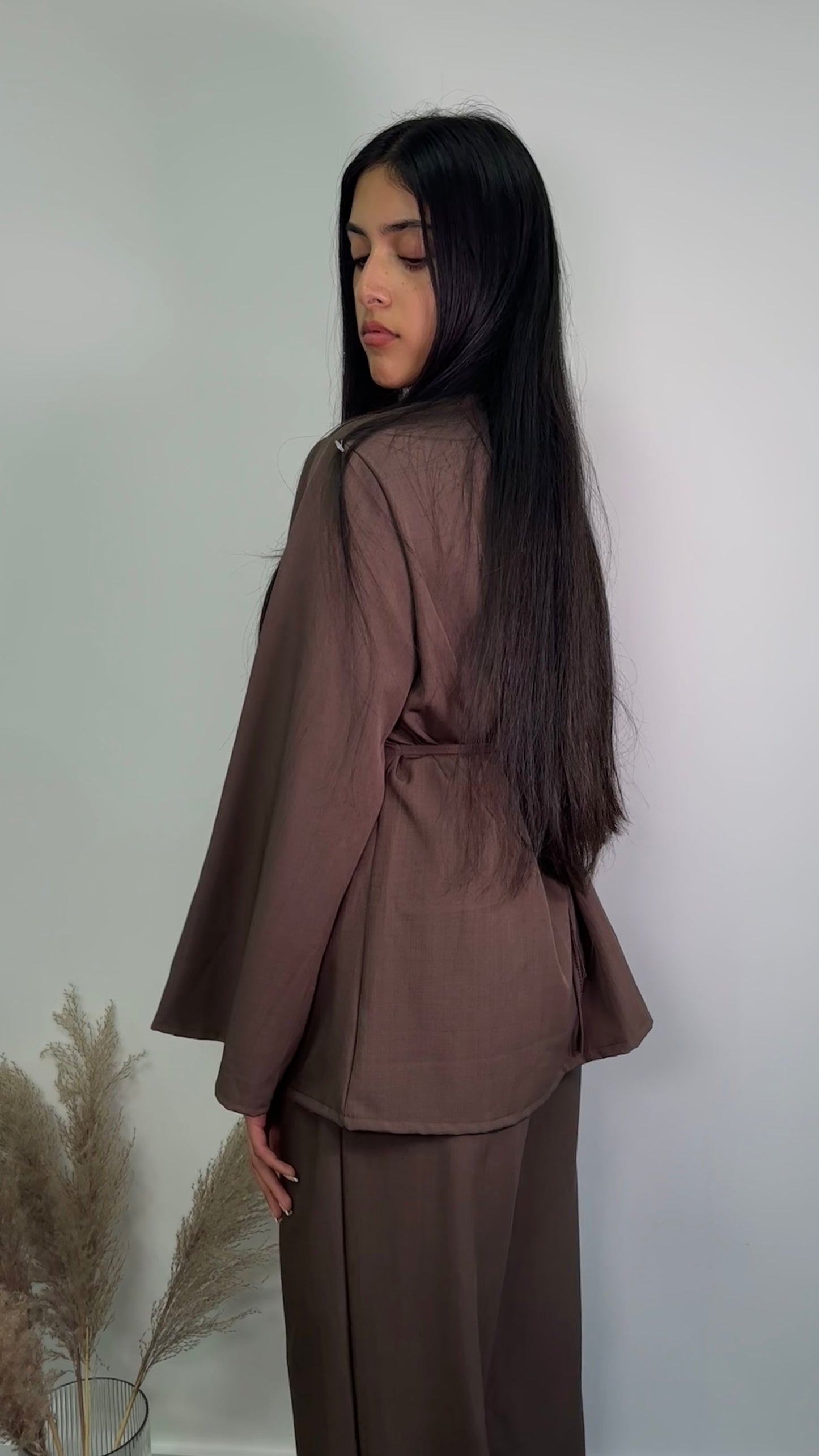 Elira Co ord set in chocolate brown