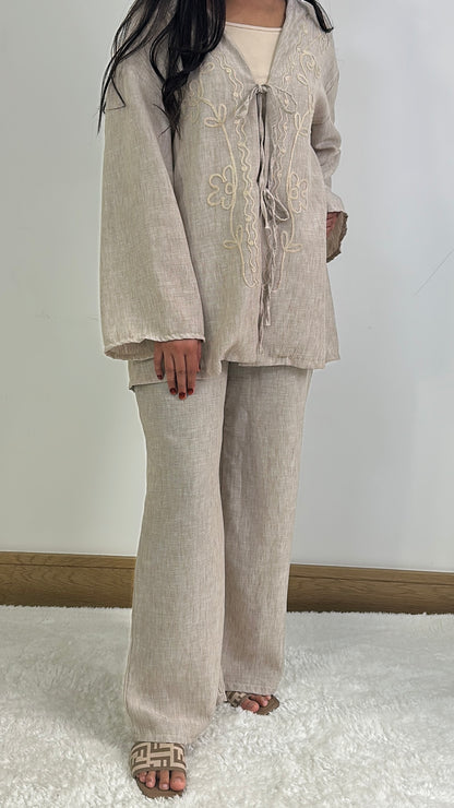 Lilian summer co ord in beige