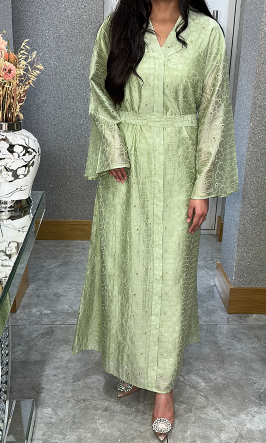 Imane long dress in pastel green