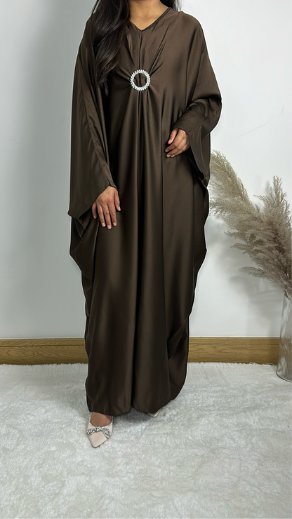 Alima dress in dark brown