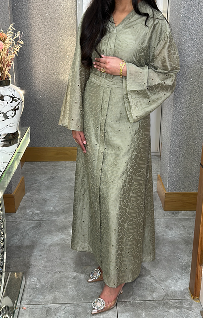 Imane long dress in saga green