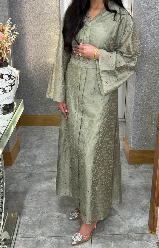 Imane long dress in saga green