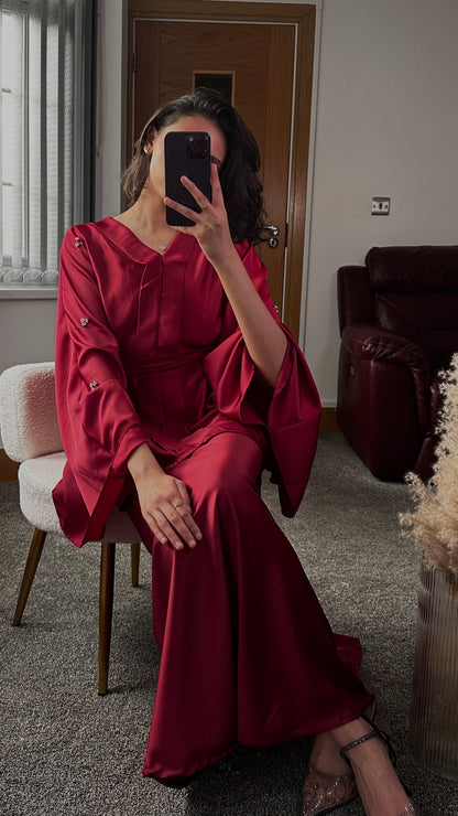 Amaryllis Co ord set in burgundy