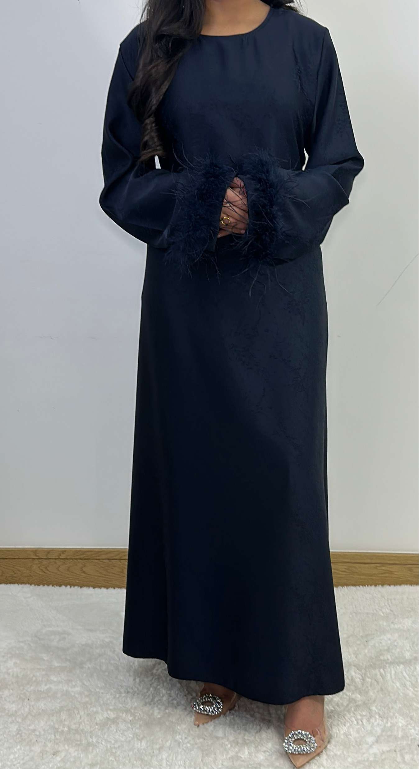 Fareeah long dress in navy blue