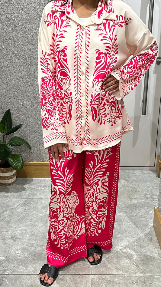 Ayline Printed Co ord In Pink