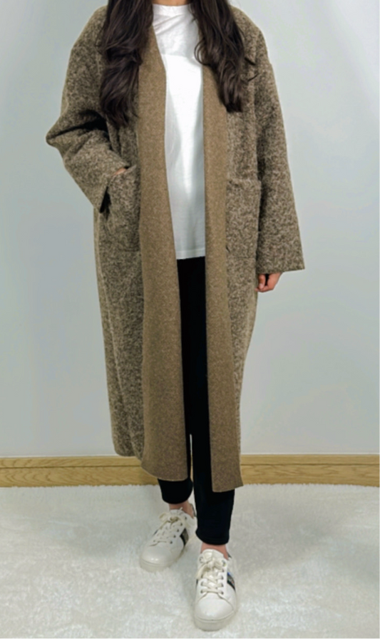 Ailah long wool coat in peanut